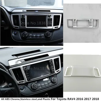 

Car Enter Console GPS Navigation Panel Decoration Cover Chromium Styling Interior Moulding Trim For Toyota RAV4 2016 2017 2018