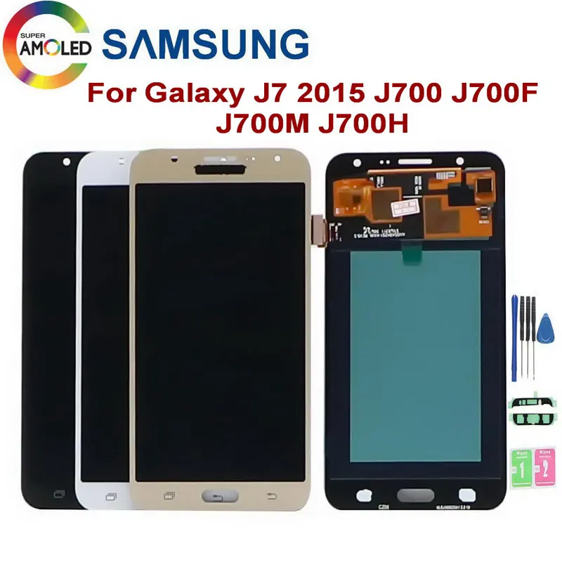 Супер AMOLED ЖК-дисплей для Samsung Galaxy J7 2015 J700 J700F J700M J700H сенсорный экран дигитайзер
