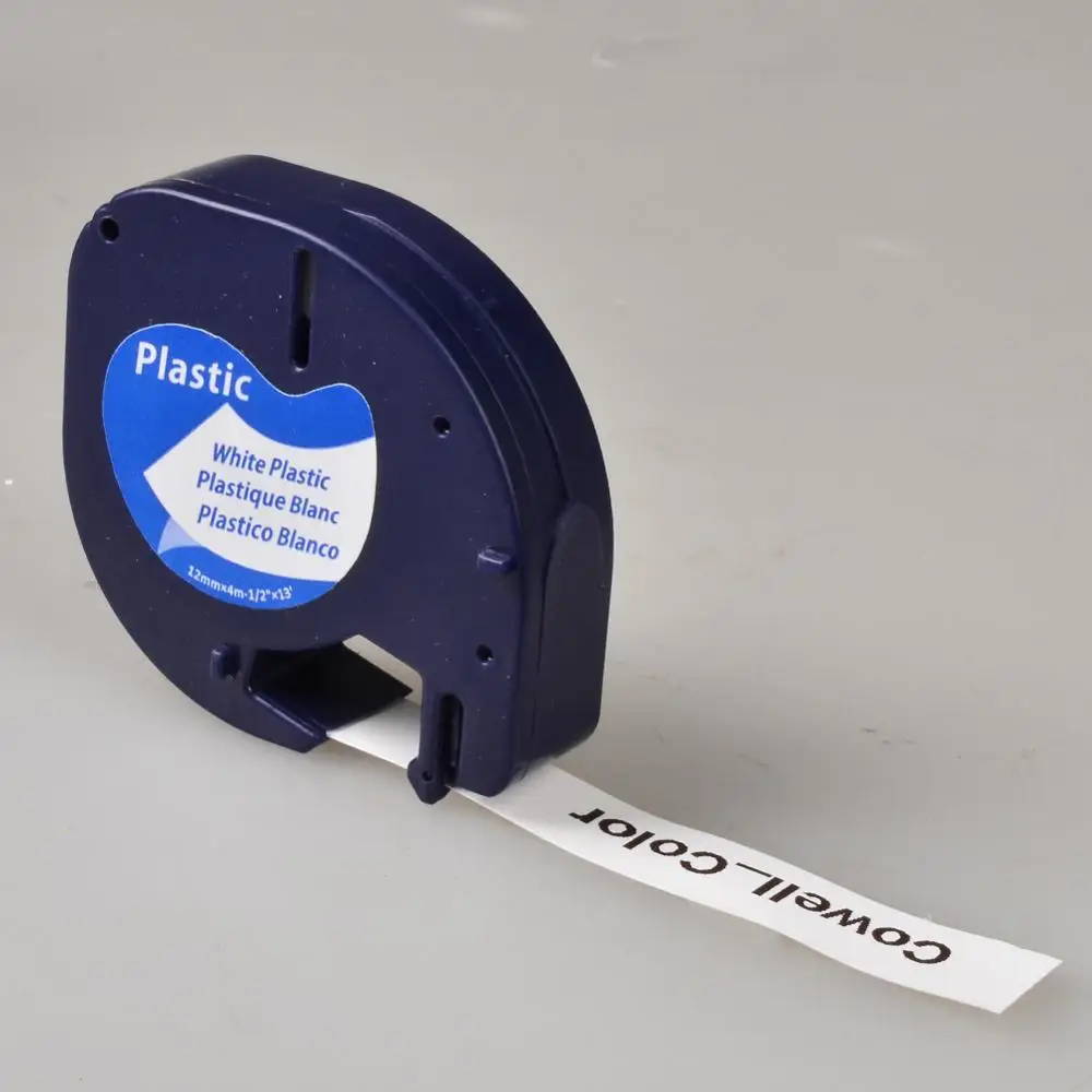 3 Compatible Black on White (12mm x 4m) Plastic Label Tapes for Dymo LetraTag QX 50, XR, XM, 2000, Plus Label Makers