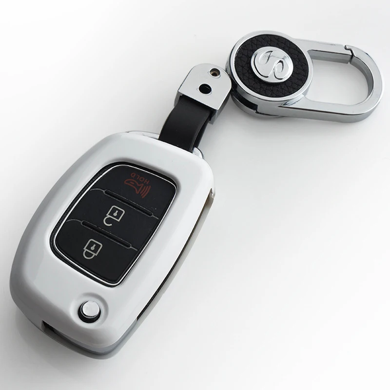 C-white Чехол для ключей автомобиля для hyundai i10 i20 i30 IX25 IX35 IX45 Elantra Accent 3 кнопки Mistra hyundai Solaris ix35 ix45 Verna Santa paint - Название цвета: C-white