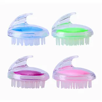 

Transparent Shampoo Brush Home Health Massage Shampoo Brush Removable Washable Silicone Cleaning Comb Hairdressing Tool
