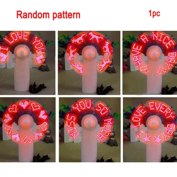 

Unique Handheld Flash LED Mini Fan Love Pattern Super Mute Battery Operated Cooling DesktopB Fan for travel office use ~3