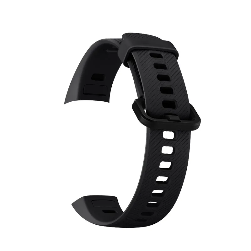 black Два-Цвет мягкий силиконовый ремешок для honor band 4/5/3 спортивный ремешок пористый вентиляции Цветной браслет honor band 4 ремень - Цвет: black