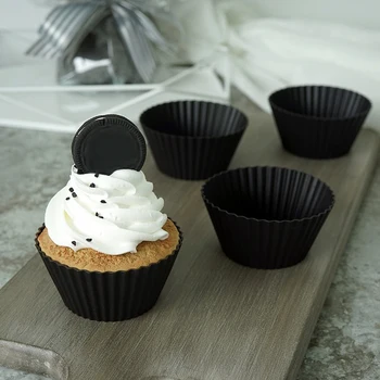 

18Pcs Silicone Cake Cup Mold Silicone Muffin Cup High Temperature Oven Cup Mold Rice Cake Chocolate Baking Mold