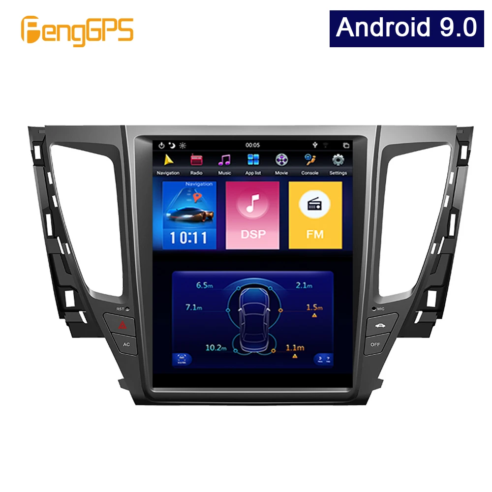 Вертикальный экран Tesla для Mitsubishi Pajero 2016 Android 9 0 навигация GPS 4 ГБ 64 12 1 дюйма