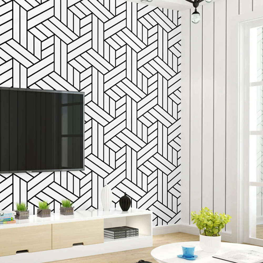 Lv Inspired Black/white 3D Wallpaper - 5.3 Sqm