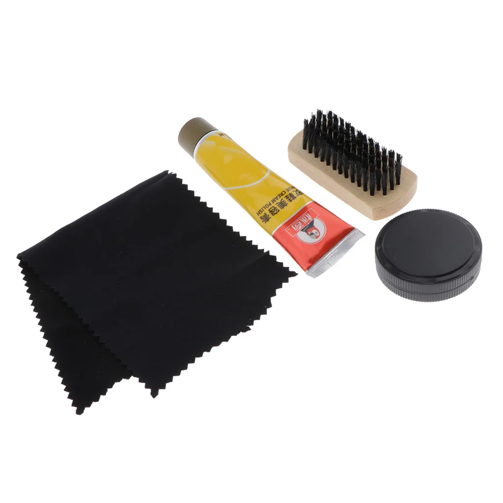 Shoe Shine Care Kit Shoe Polish Brush Set Leather Shoes Boots Cleaner Kit