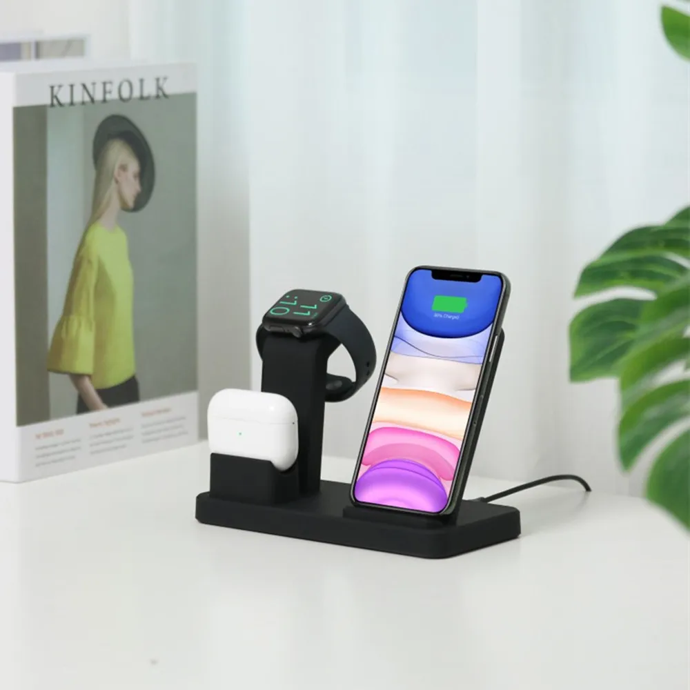 Беспроводное зарядное устройство 3 в 1 подставка для iPhone 11Pro X XS XR MAX Apple Watch 5 4 Samsung S10