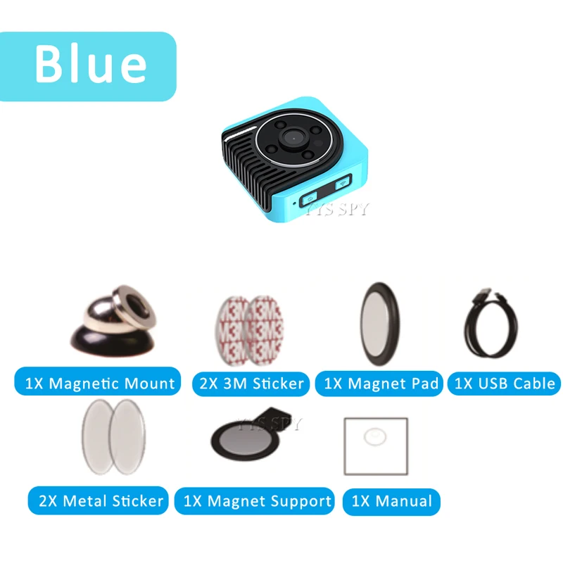 Blue Мини Wifi камера 150 градусов широкий угол ИК ночного видения H5 микро камера Поддержка Скрытая TF карта Camaras Espias Secret DVR видеокамера - Цвет: Blue