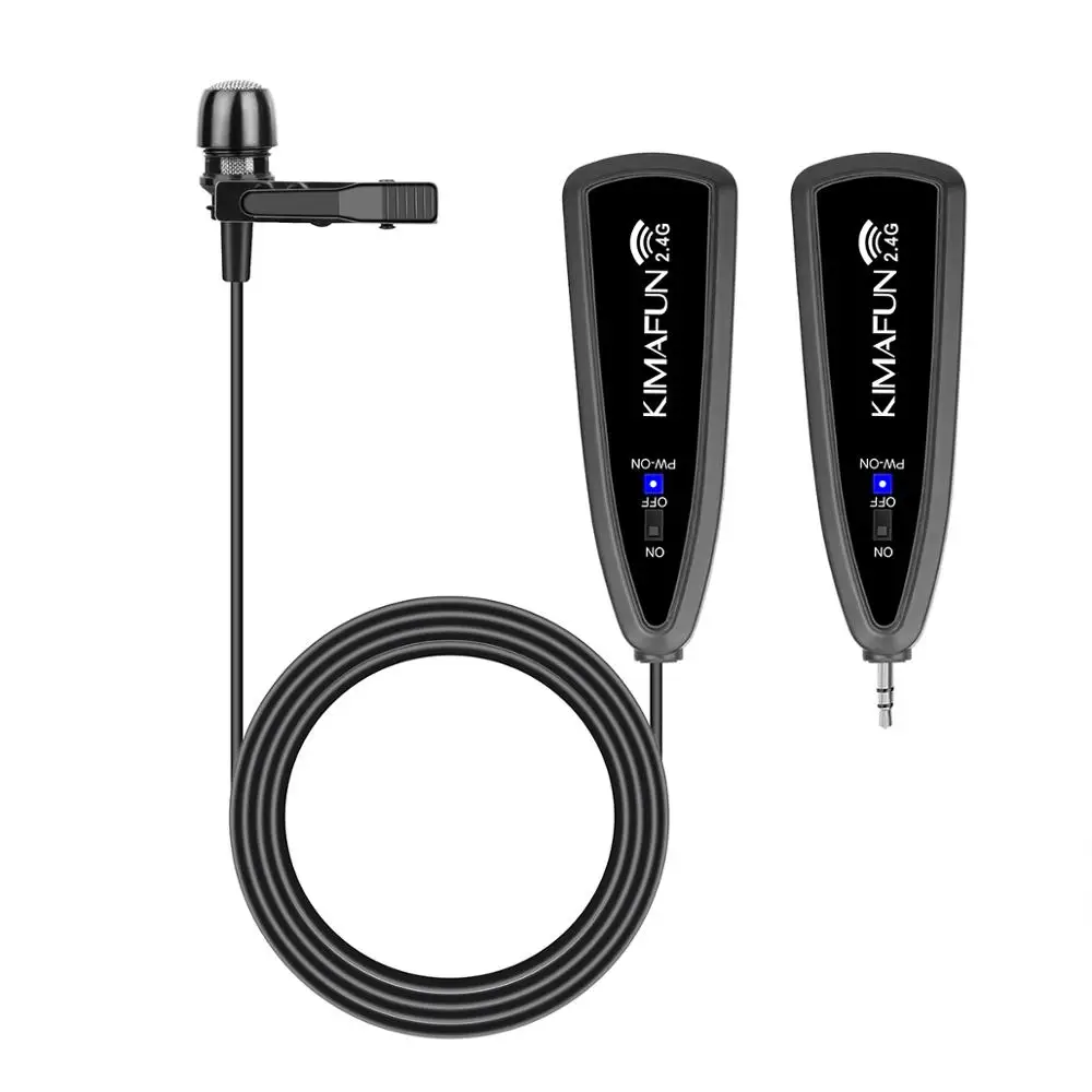 

KIMAFUN 2.4G Lavalier Lapel Collar Clip-on Wireless Microphone Voice Amplifier for Teaching Lecture Conference Speech Promotion