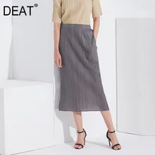 [DEAT] Новинка лета, Женская юбка в японском стиле, приталенная, однотонная, прямая юбка AI327