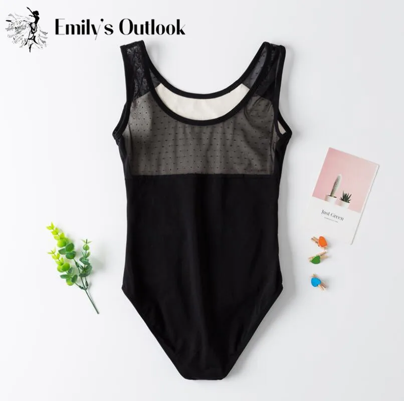 Dance Leotard Girls' Team Basic Tank Leotard Classic High-Neck Dance Leotard Children Ballet Gymnastic Mesh Athletic Dancewear Extra Big ballet leotard dance leotard girls dance costumes