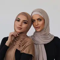Abaya – foulard Hijabs doux pour femmes musulmanes, châle en Jersey de coton uni, Turban Long, bandeau enveloppant pour la tête hijab femme musulman echarpe luxe bandana noir turban femme bandeau hijab bandeau cheveux 2