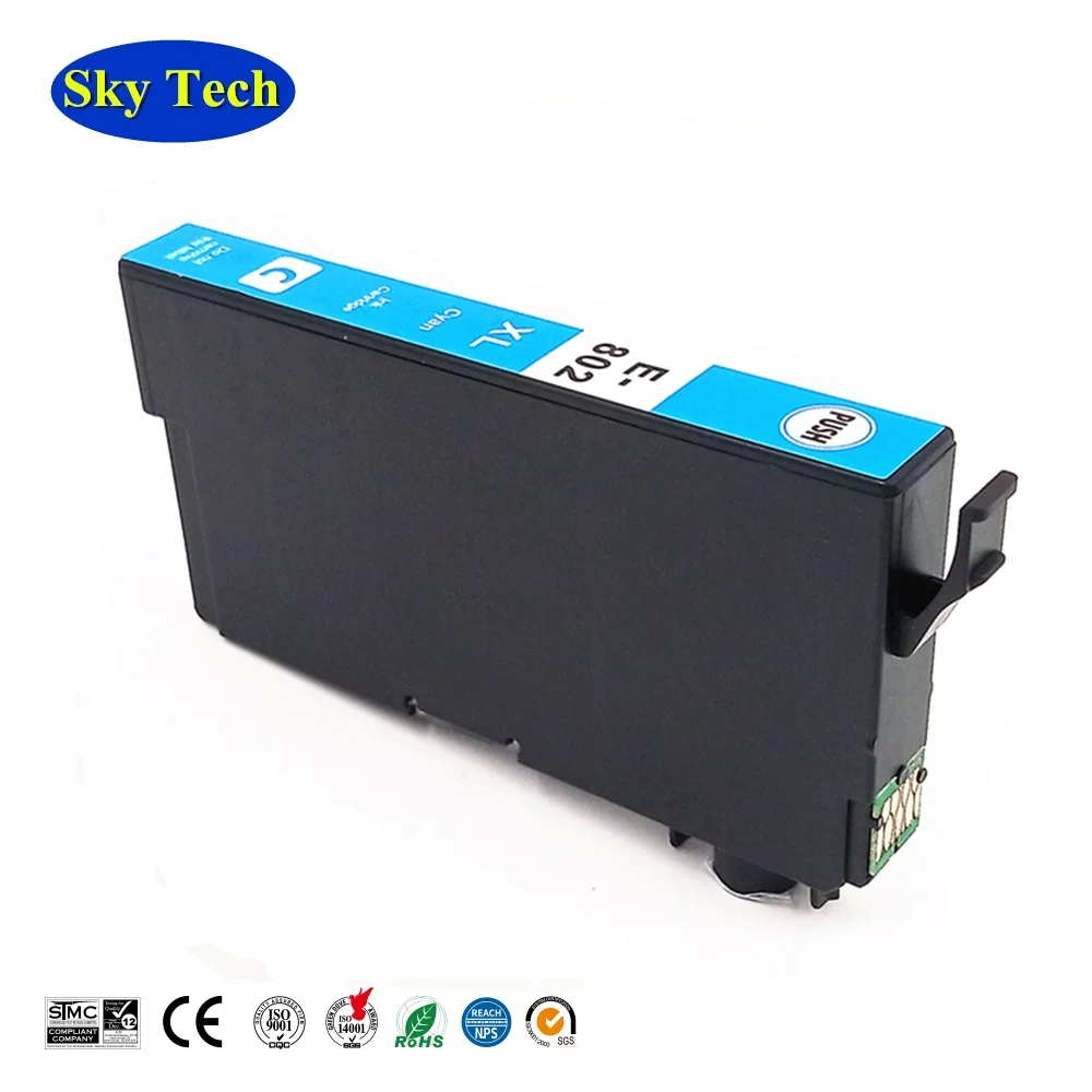 Качество совместимый чернильный картридж для принтера Epson 802XL T802XL, для сотрудников WF-4720 WF-4730 WF-4734 WF-4740 WF-4745 - Цвет: T802XL Cyan X 1