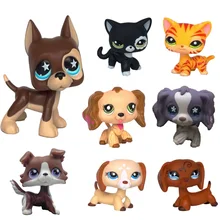 Настоящий lps littlest pet shop Hasbro игрушка собака короткошерстная Розовая кошка такса большой датчан черная белая овчарка такса