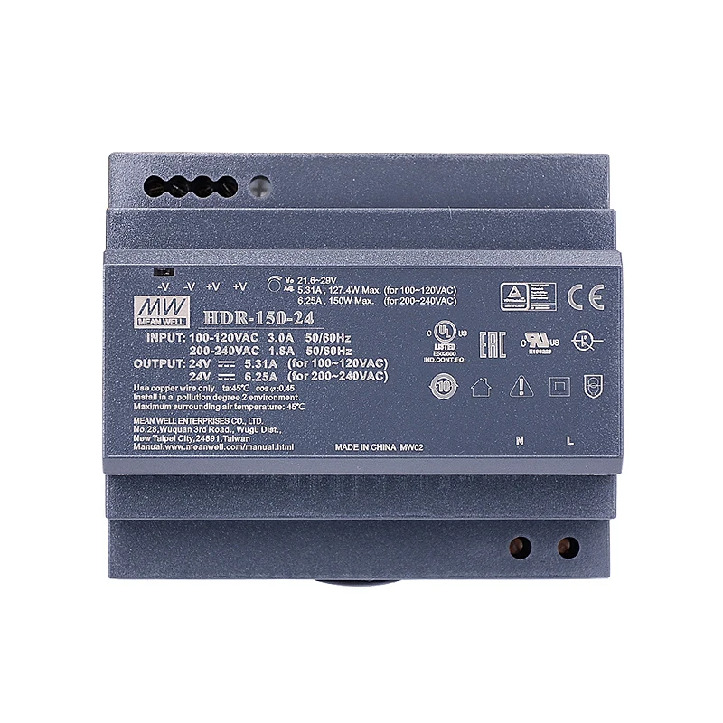 

Switching power supply HDR-150-24 150W | 24V | 85-264VAC/120-370VDC