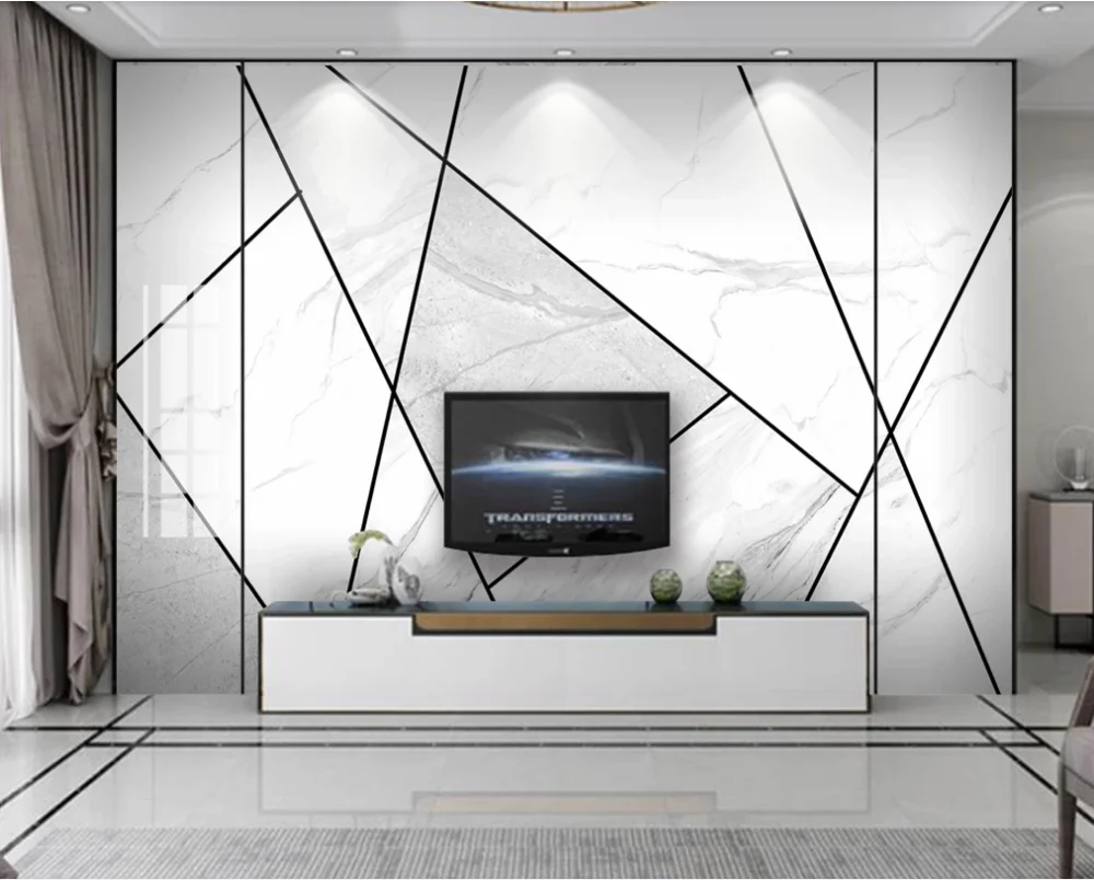 New 3D/5D/8D jazz white stone pattern geometric background wall custom wallpaper wall covering beibehang wallpaper for living room bedroom 3d sea blue stone connected floor painting bathroom self adhesive wall sticker