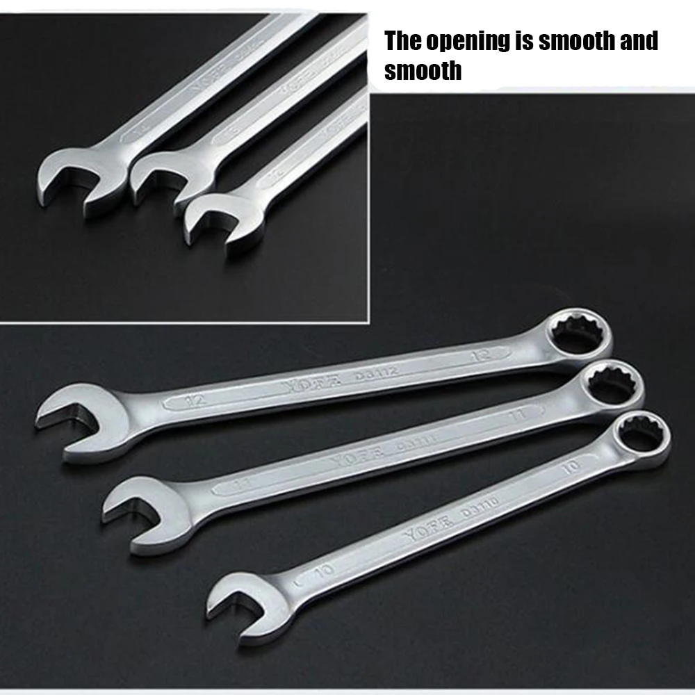 8-24mm Combination Wrench Matt Concave Rib Wrench Ratchet Open End Wrench Garage Repair Tools