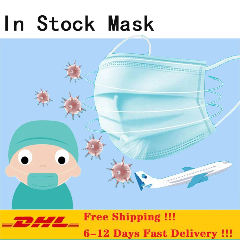 Free Shipping By DHL Masks Anti-dust 3 Layer Non-woven Disposable Filter Safety Mask Face | Красота и здоровье