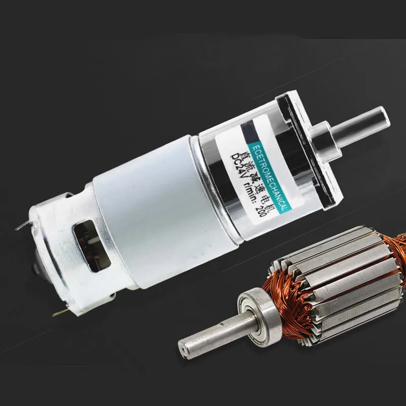 12V 24V высокой мощности DC мотор-редуктор, высокий крутящий момент медленной скорости вперед и обратный поворот маленький двигатель постоянного тока, контроль скорости двигателя постоянного тока