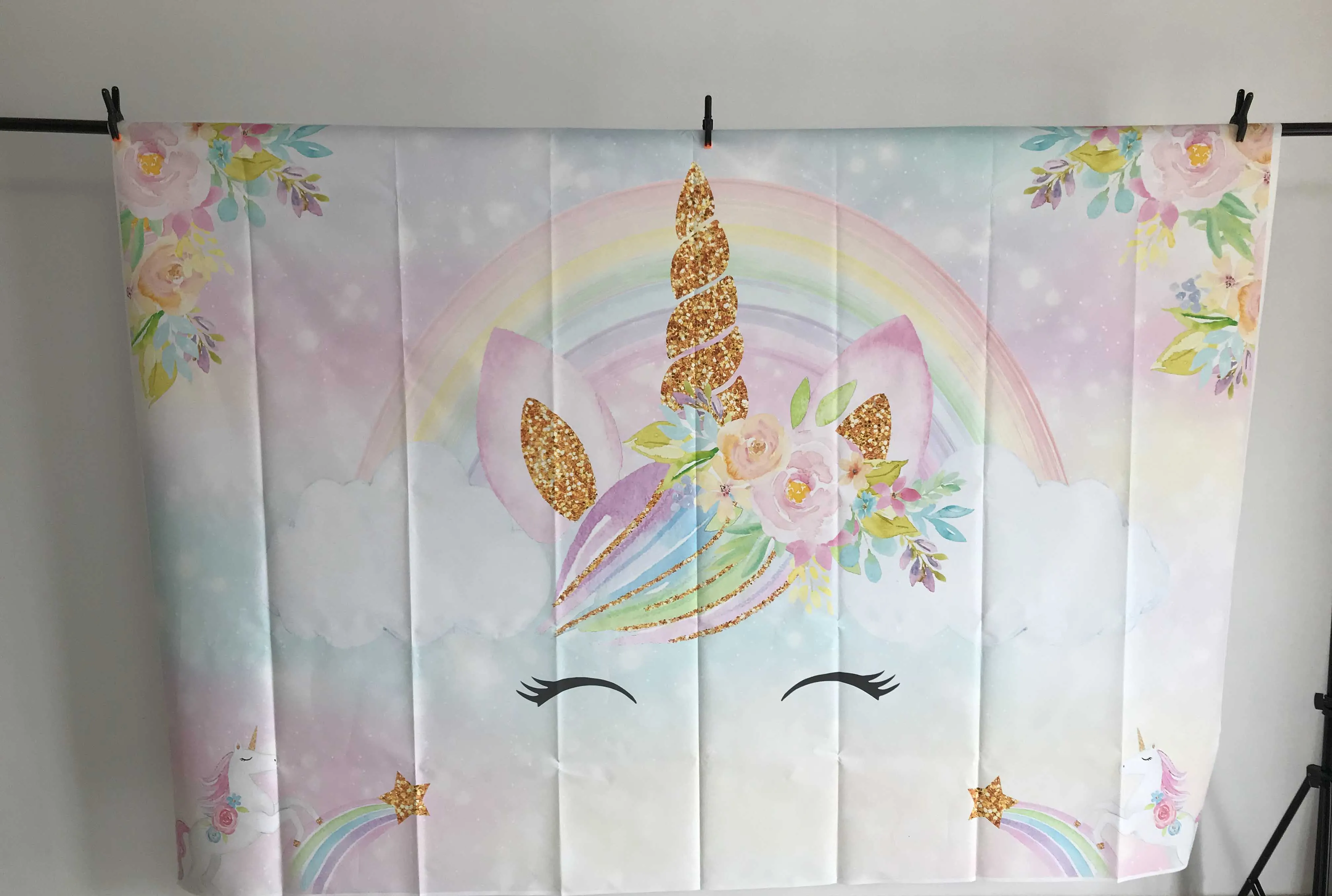Unicorn rainbow backdrop photography party decoration photo backdrop