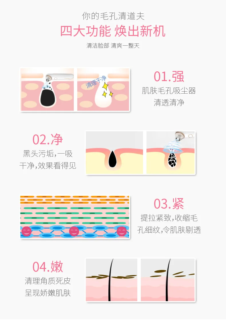 Manufacturers Direct Selling Hot Selling Electric Blackhead Removal Device Cleaning Pores Face Lift Facial Beauty Instrument Dee