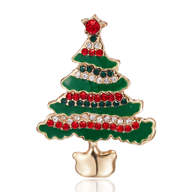 Year Christmas Brooch For Women Fashion Snowman Santa Claus Tree Deer Bell Hat Rhinestone Enamel Cute Jewelry Kids Gifts