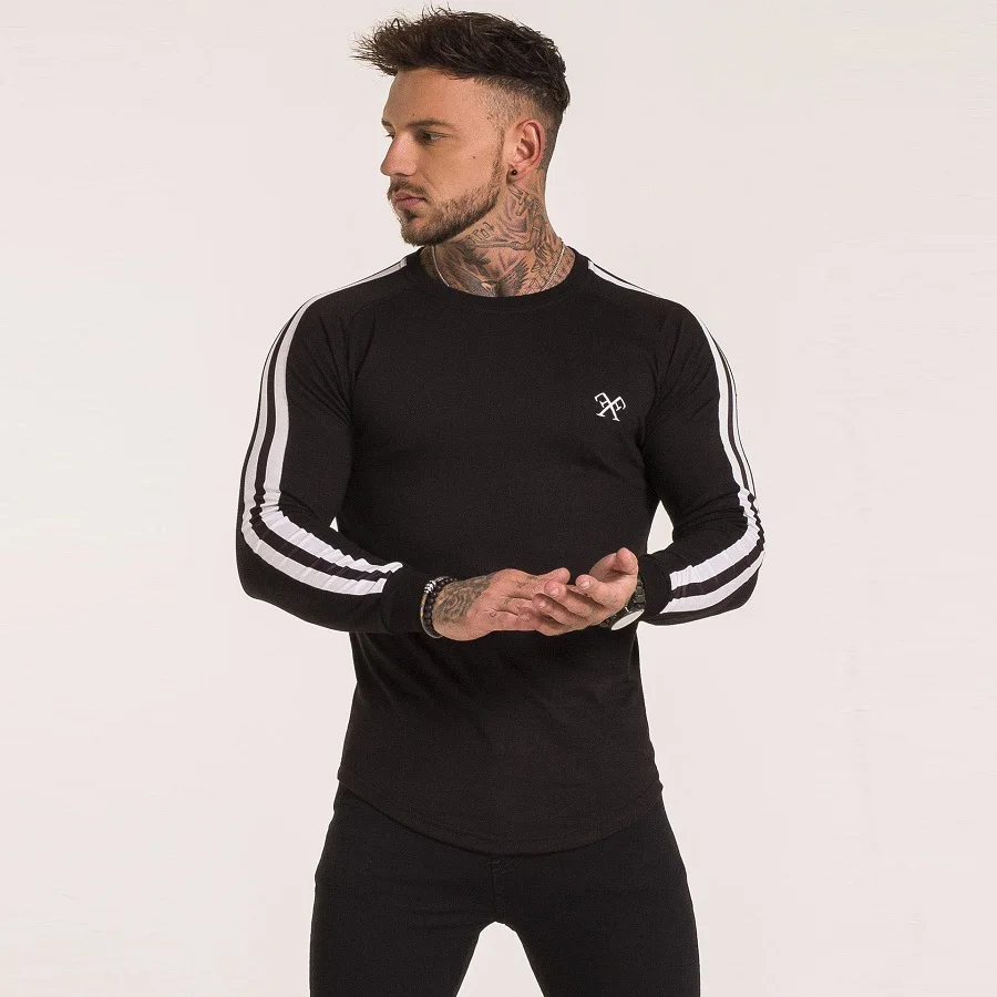 Новая хлопковая компрессионная футболка для бега Рашгард Мужская облегающая с