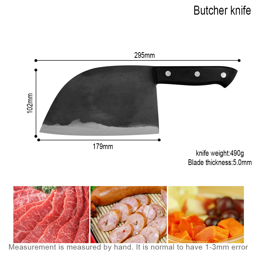 SOWOLL нож для мяса ручной работы, кованые ножи для мясника, поварские ножи из высокоуглеродистой стали, кухонный нож с полной ручкой, кухонный инструмент