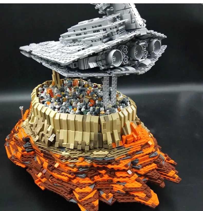 MOC Звездные игрушки войны Разрушитель Круизный корабль Империя над джедха город совместим с 18916 строительный блок Рождественский подарок