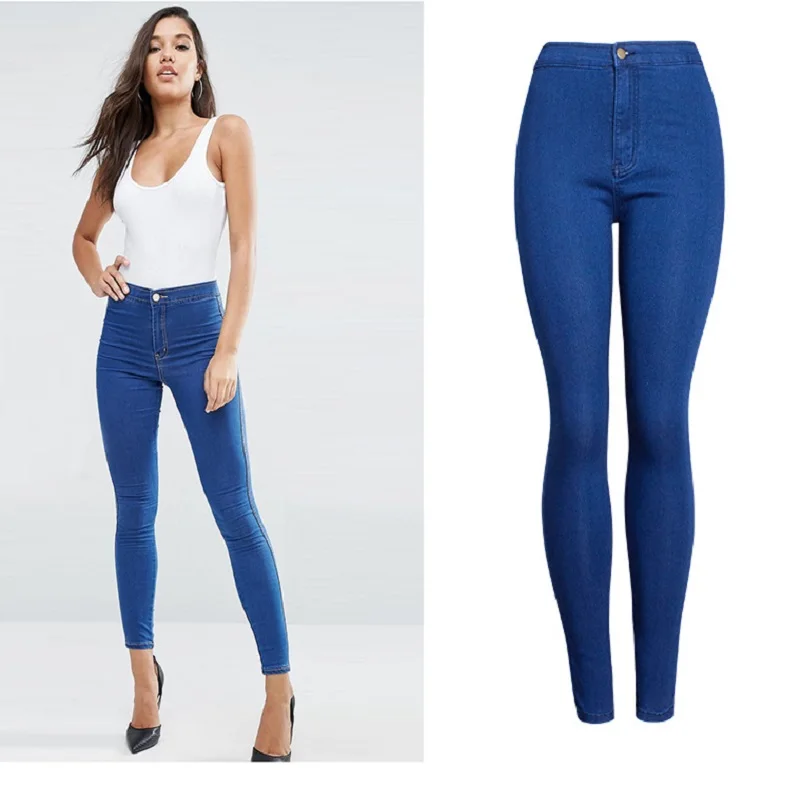 

Boyfriend Jeans for Women Push Up Skinny Stretch High Waisted Denim Blue Harajuku Pants Promotion 2019 New Autumn Sale Items