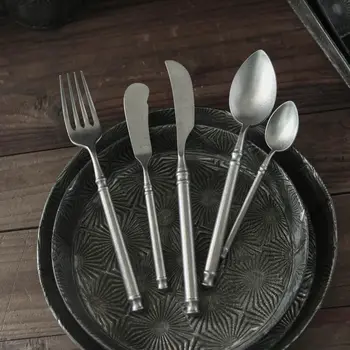 

Retro Fork Spoon Frosted Dessert Fork Dessert Spoon Butter Dessert Knife Coffee Spoon Food Photography Props