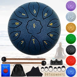 6 Inch 11 Tones C Key Steel Tongue Drum Tamborine Mini Snare Drum Set  Percussion Instruments Musicales Profesional Yoga Gifts