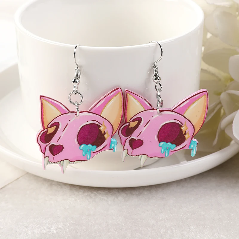 Fashion Pastel Goth Halloween Cat Bandage Crossed Dangle Earrings For Girls Women Birthday Gift Lovely Jewelry Dangle Earrings Drop Earrings Long Earrings