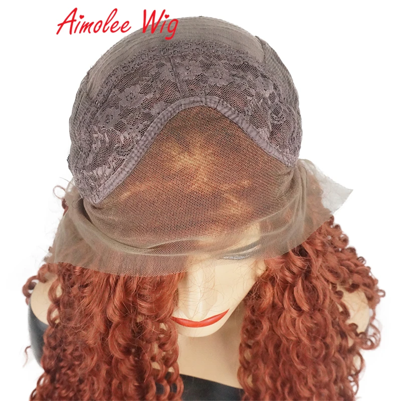 Длинный кудрявый медный красный парик 180% Плотность термостойкие волосы синтетический парик с кружевом спереди для черных женщин Drag queen