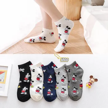 

Korean Fashion Mickey Women Socks Novelty Cartoon Mouse Sox Harajuku Kawaii Cute Cotton Happy Casual Funny Socks