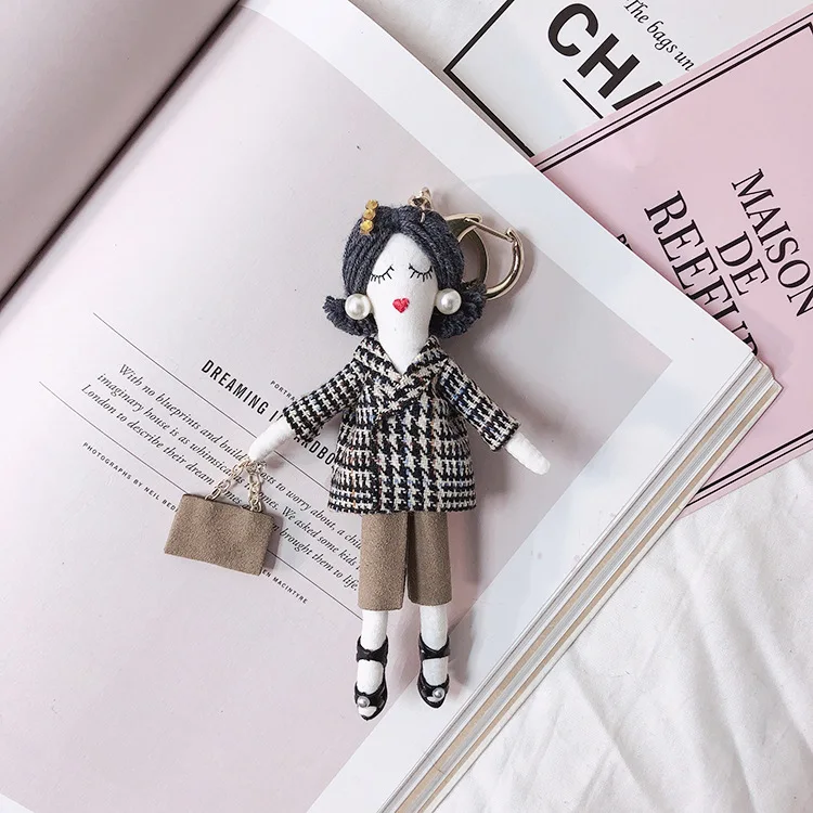 Модный милый брендовый кукольный детский женский брелок, подвеска для машины для девочек, ручная работа, модные ювелирные изделия, брелок для ключей