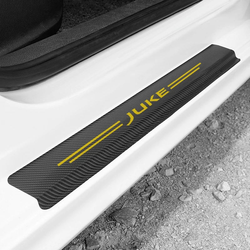 4 шт. карбоновые накладки на пороги автомобиля против царапин для Nissan JUKE NOTE New Qashqai Murano X Trail X-trail автомобильный Стайлинг