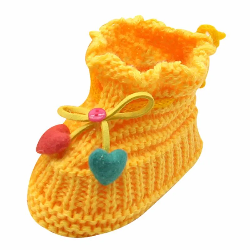 Шерстяная детская обувь младенцы кроше вязаный флисовый теплые сапоги для маленьких девочек и мальчиков Шерсть зимняя обувь для детской кроватки Зимние ботиночки