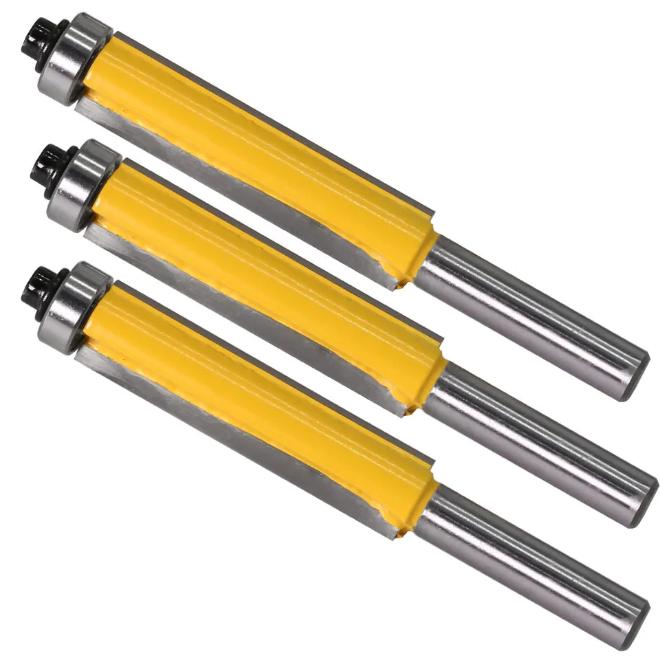 

8mm Shank Lengthening edge trimmer with bearing Woodworking Tenon Milling Cutter Tool Router bit