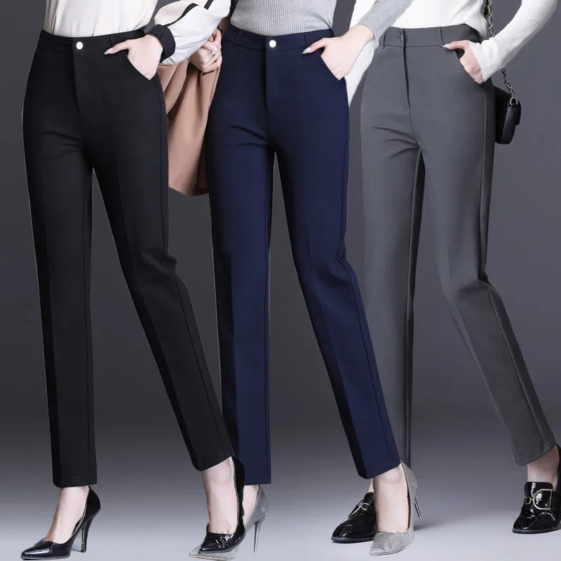 Ladies Professional Pants Autumn Spring Plus Size OL Suit Trousers ...