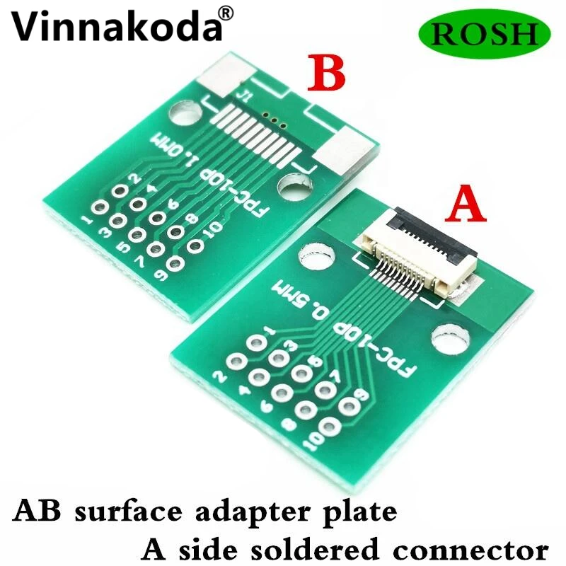 FFC/FPC adapter board 0.5MM-10P to 2.54MM 0.5MM-10P flip-top connector 2PCS