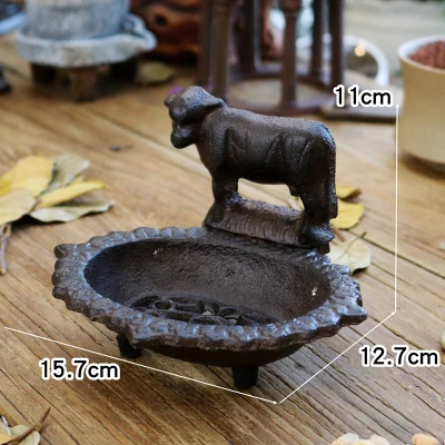 D cow Чугунная Сельский коттедж Античная мыльница коробка - Цвет: D cow