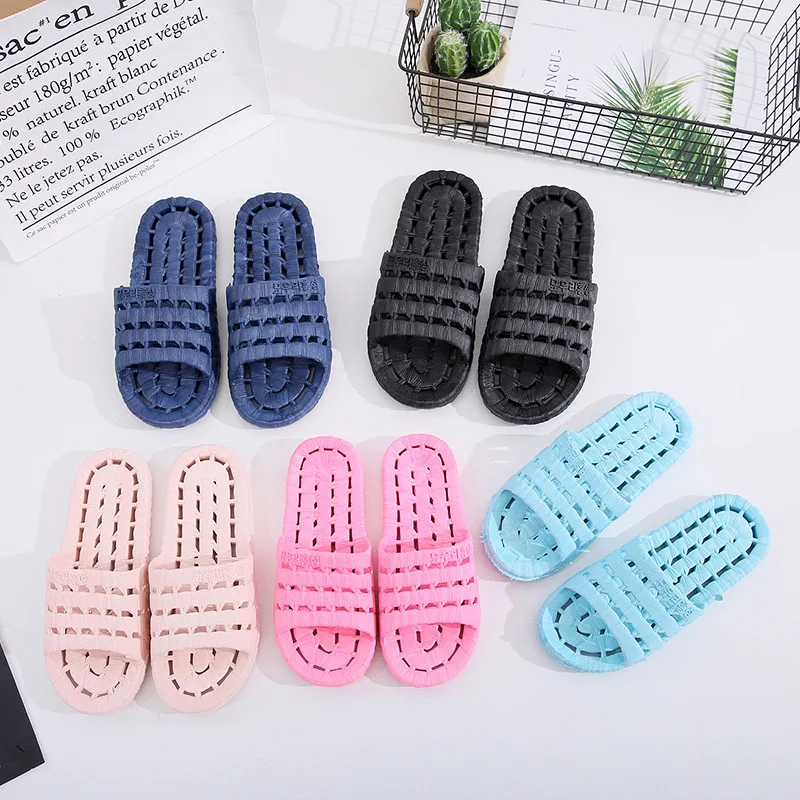 

Household Bathroom Bath Water Leakage Slipper Women's Summer Soft-Sole Anti-slip Couples Home Indoor Shoes Sandals Men's