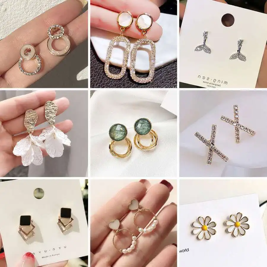 

Shiny Rhinestone Earrings For Women Bohemian Earrings Set Geometric Earring Modern Female Fashion Jewelry Gift