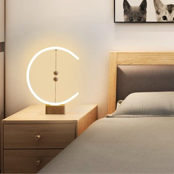 

Magnetic Balance Lamp USB Rechargeable LED Table Neight Light C-Shaped Switch Control Bedroom Living Room Decor