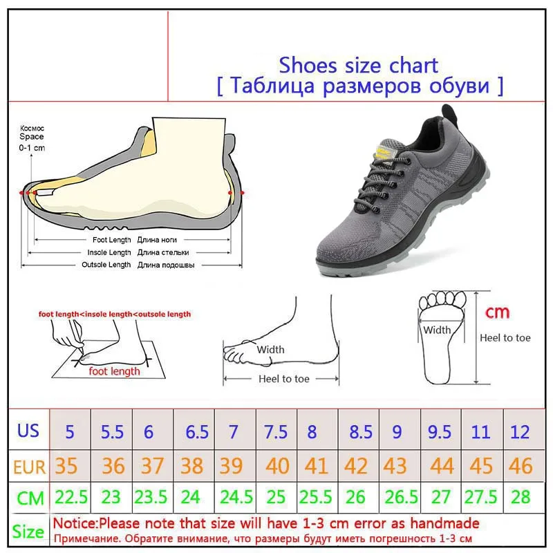 Рабочие ботинки мужская защитная обувь Мужские дышащие сетчатые рабочие ботинки с защитой от ударов мужские ботинки высококачественные