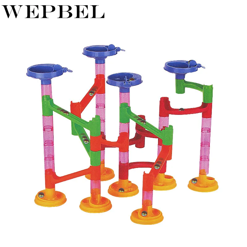 WEPBEL marble Run Racing, детские строительные блоки для мальчиков, креативная игра-головоломка(Размер: 22x8x16 см