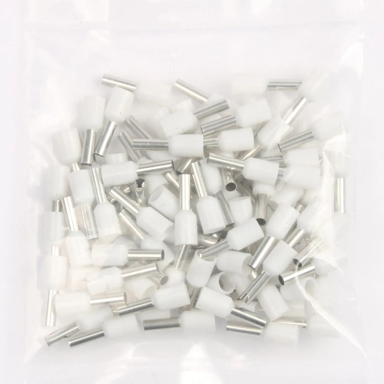 White 100 шт./упак. E0508 E7508 E1008 E1508 E2508 Изолированные Наконечники клеммный блок конец шнура Разъем провода электрические обжимной концевик - Color: White