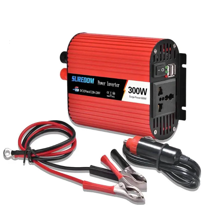 Dual USB 300W Watt DC 12V to AC 220V Portable Car Power Inverter Charger Converter Adapter DC 12 to AC 220 Modified Sine Wave